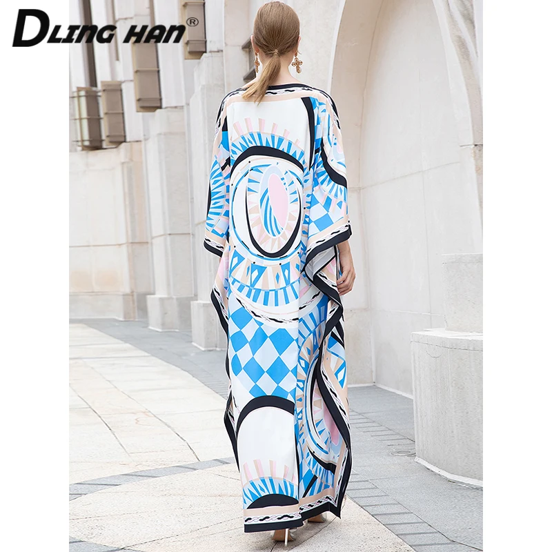 DLINGHAN Fashion Geometric Print Loose Maxi Dress Women's Batwing Sleeve O-Neck Dresses Designer Autumn New
DLINGHAN Fashion Geometric Print Loose Maxi Dress Women's Batwing Sleeve O-Neck Dresses Designer Autumn New