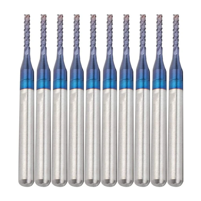 10Pcs Carbide Router Cutting Bit Blue Corn End Mill Engraving Bit for CNC PCB Machinery 1.4mm
10Pcs Carbide Router Cutting Bit Blue Corn End Mill Engraving Bit for CNC PCB Machinery 1.4mm