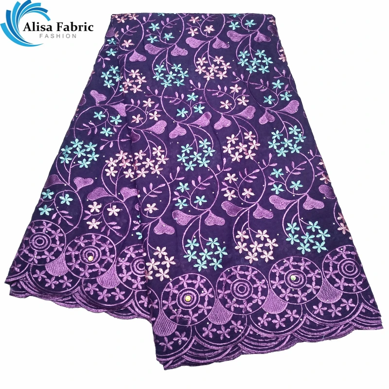 

Вышитая швейцарская кружевная ткань Alisa 2021, африканские хлопковые кружевные ткани 5 ярдов, сухие кружева, швейцарская вуаль для шитья