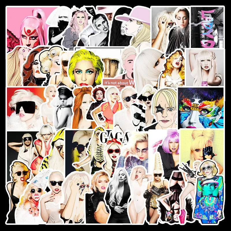 10/51PCS Lady gaga stickers Graffiti Stickers for DIY Sticker on Travel Case Laptop Skateboard Guitar Fridge Phone Decal Luggage |