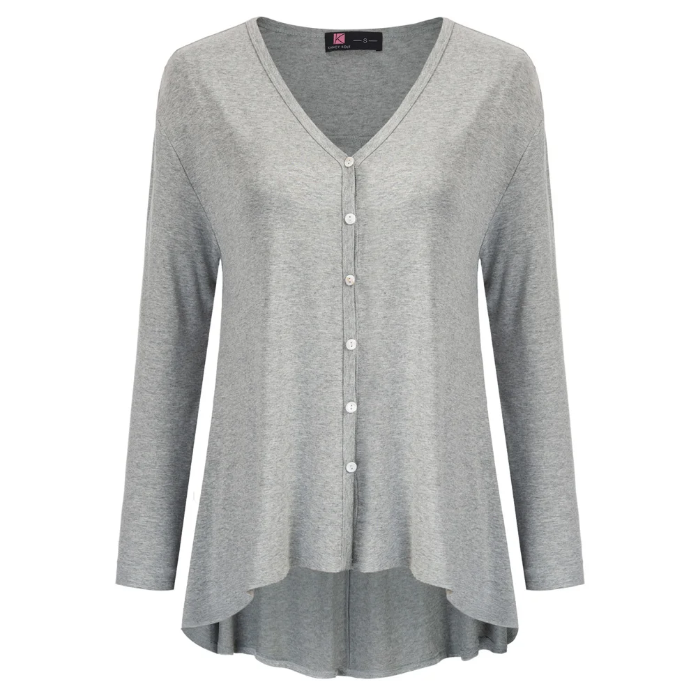 Women High-Low Rayon Tops Comfy Loose Fit Long Sleeve V-Neck Button-up Tops Pure Color Comfortable Soft Shirt Lady Blouses 2020
Women High-Low Rayon Tops Comfy Loose Fit Long Sleeve V-Neck Button-up Tops Pure Color Comfortable Soft Shirt Lady Blouses 2020