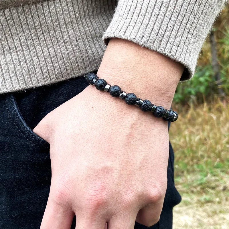 Fashion Natural Stone Pink Zebra Stone Beads Bracelet Irregular Hematite Beaded Charm Yoga Bracelet for Women Men Energy Jewelry
Fashion Natural Stone Pink Zebra Stone Beads Bracelet Irregular Hematite Beaded Charm Yoga Bracelet for Women Men Energy Jewelry