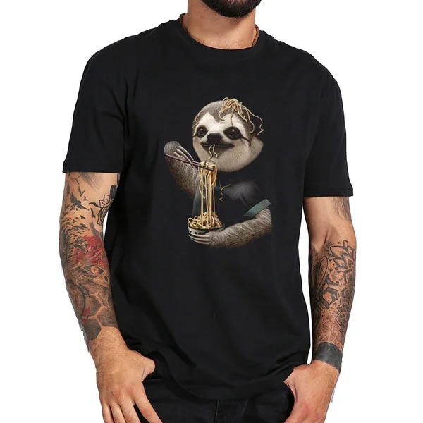 sloth eat noodle Fashion T Shirts Men Graphic Cotton T-shirts Short Sleeve Round Neck Summer Tshirts Man Tops
sloth eat noodle Fashion T Shirts Men Graphic Cotton T-shirts Short Sleeve Round Neck Summer Tshirts Man Tops