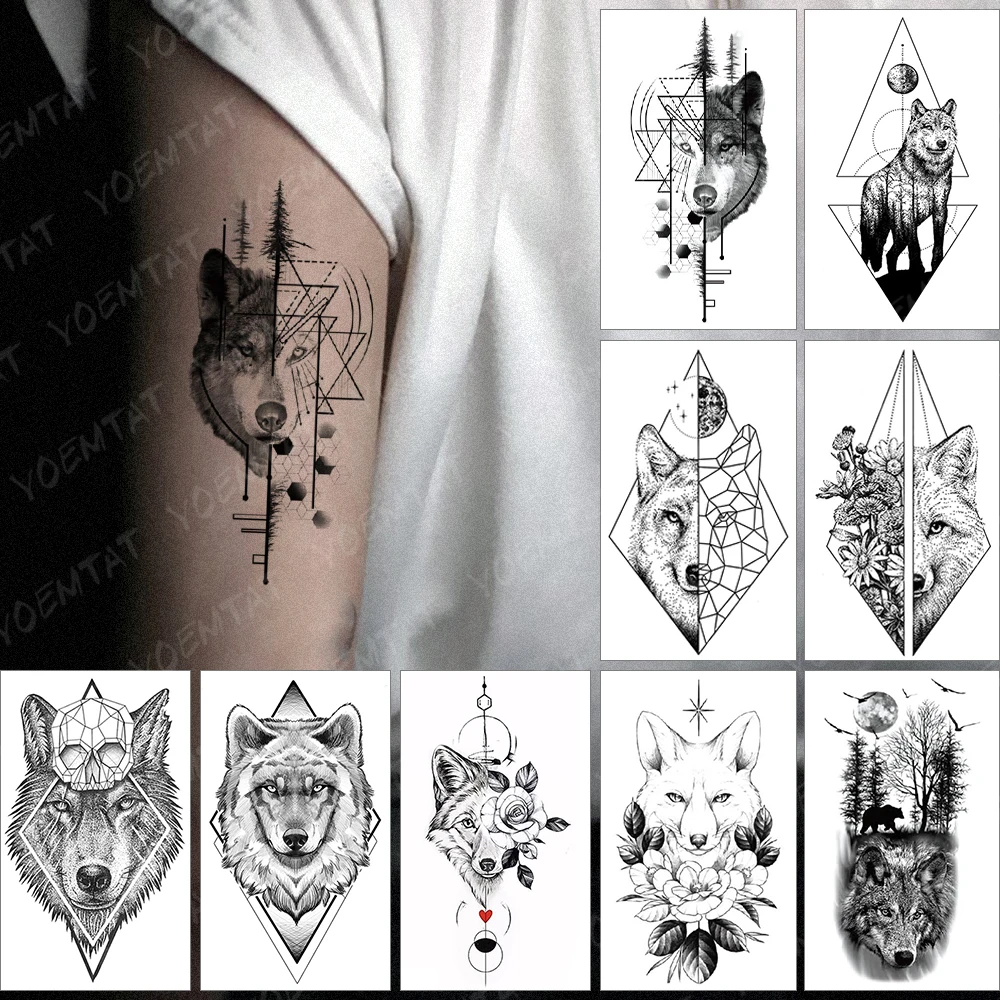 Waterproof Temporary Tattoo Sticker Fake Tatoo Realistic Body Art Half Wolf Face Geometry On Arm For Men Women Child Tattoos
Waterproof Temporary Tattoo Sticker Fake Tatoo Realistic Body Art Half Wolf Face Geometry On Arm For Men Women Child Tattoos