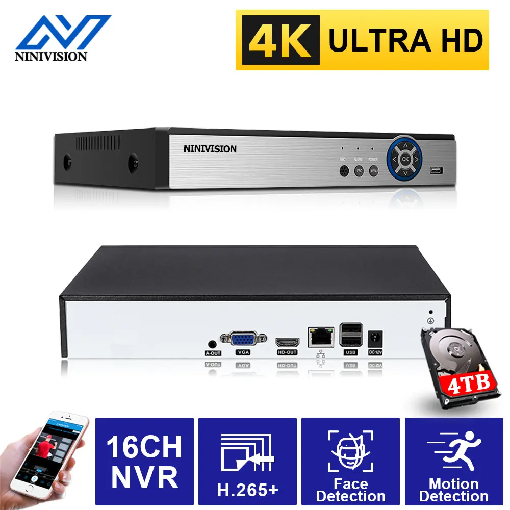 Face Detection H.265 4K CCTV NVR 16CH Security Video Surveillance Recorder Motion Detection P2P Network Recorder 
Face Detection H.265 4K CCTV NVR 16CH Security Video Surveillance Recorder Motion Detection P2P Network Recorder