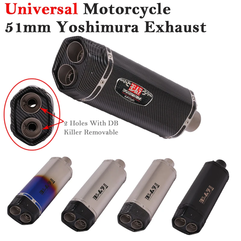 Универсальная мотоциклетная выхлопная труба Yoshimura с двойным выходом глушитель