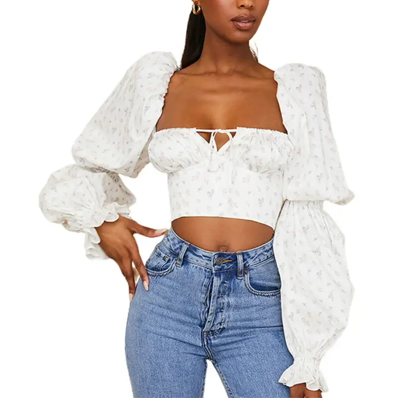 Women's Casual Tops Floral Digital Printed Sexy Female Square Neck Long Sleeve T-shirts Summer 2021 Backless Sheath Clothes
Women's Casual Tops Floral Digital Printed Sexy Female Square Neck Long Sleeve T-shirts Summer 2021 Backless Sheath Clothes