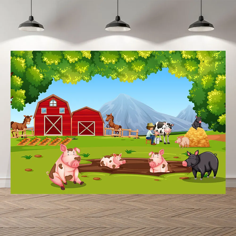 Seekpro Farm Theme Photography Background Red Barn Barnyard Animals Backdrops children Birthday Party Photocall Photo Studio
Seekpro Farm Theme Photography Background Red Barn Barnyard Animals Backdrops children Birthday Party Photocall Photo Studio