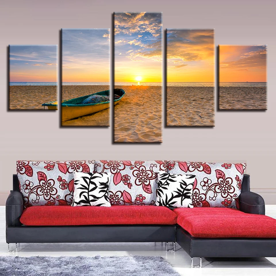Canvas Painting Living Room HD Prints Home Decor 5 Pieces Sunrise Beach Ship Seascape Poster Modular Wall Art Pictures
Canvas Painting Living Room HD Prints Home Decor 5 Pieces Sunrise Beach Ship Seascape Poster Modular Wall Art Pictures