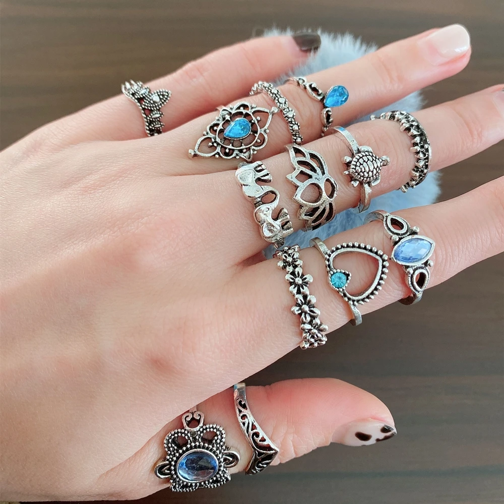 Bohemian Lotus Gemstone Ring Set for Women Vintage Ethic Turquoise Crystal Leaves Finger Rings Summer Beach Jewelry Gifts
Bohemian Lotus Gemstone Ring Set for Women Vintage Ethic Turquoise Crystal Leaves Finger Rings Summer Beach Jewelry Gifts