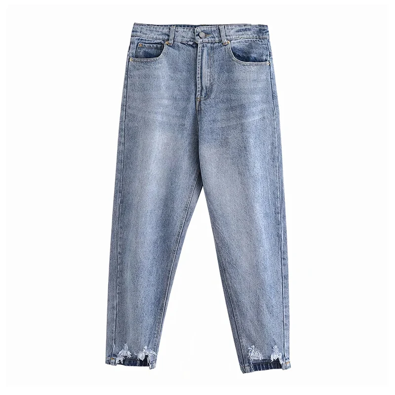 Women Holes Scratched Retro Long Length Jeans Lady Baggy Loose Trousers Pantalon Femme Casual Blue Color Harem Pants
Women Holes Scratched Retro Long Length Jeans Lady Baggy Loose Trousers Pantalon Femme Casual Blue Color Harem Pants