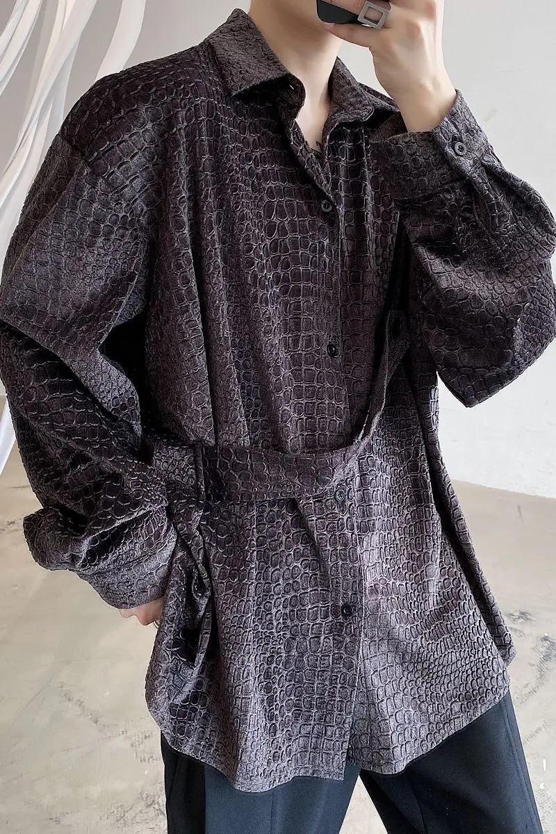 IEFB Men's Three Dimensional Crocodile Pattern Trend Velvet Comfortable Loose Long Sleeve Oversized Shirt 2021 Spring New 9Y5431
IEFB Men's Three Dimensional Crocodile Pattern Trend Velvet Comfortable Loose Long Sleeve Oversized Shirt 2021 Spring New 9Y5431