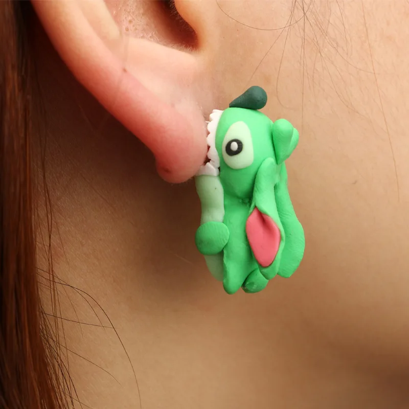 A Pair Of Cute Green Animal Earrings Made Of Fashionable Soft Clay An Exquisite Gift
A Pair Of Cute Green Animal Earrings Made Of Fashionable Soft Clay An Exquisite Gift