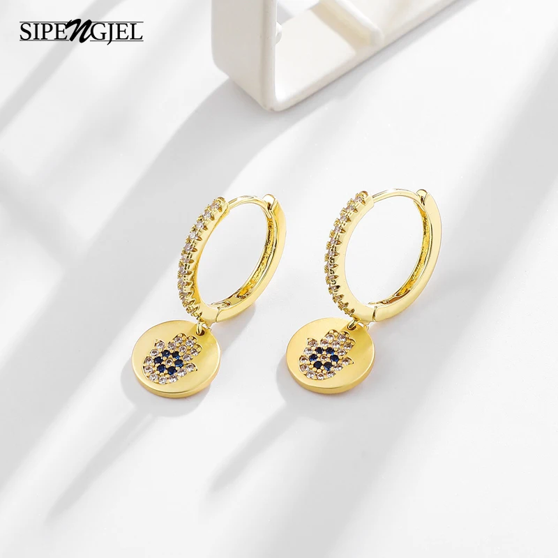 SIPENGJEL Fashion Hoop Charm Earrings For Women Fit Original Gold Earrings Fine Jewelry Joyas
SIPENGJEL Fashion Hoop Charm Earrings For Women Fit Original Gold Earrings Fine Jewelry Joyas