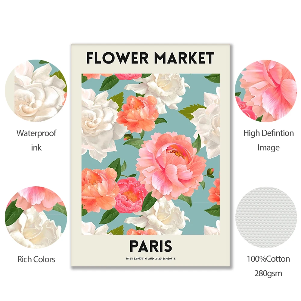 Nordic Fleur растения Арт холст картина Амстердам Парижские плакаты и принты