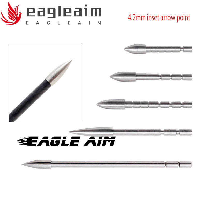 

6PCS/P Stainless steel broadhead arrow tips 80-150 grain Archery target shooting practice arrow point for 4.2mm carbon shafts
