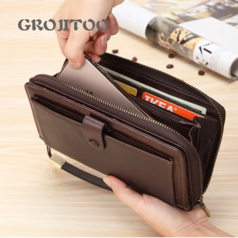Многофункциональная Кожаная сумка Мобильный телефон кожа верхний слой длинный мужской бумажник ручная сумка 
Многофункциональная Кожаная сумка Мобильный телефон кожа верхний слой длинный мужской бумажник ручная сумка