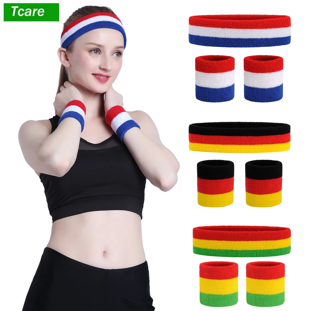 Tcare Striped Sweatbands Set Include 1 Piece Sports Headband and 2 Piece Wristbands Sweatbands Colorful Cotton Striped Sweatband
Tcare Striped Sweatbands Set Include 1 Piece Sports Headband and 2 Piece Wristbands Sweatbands Colorful Cotton Striped Sweatband