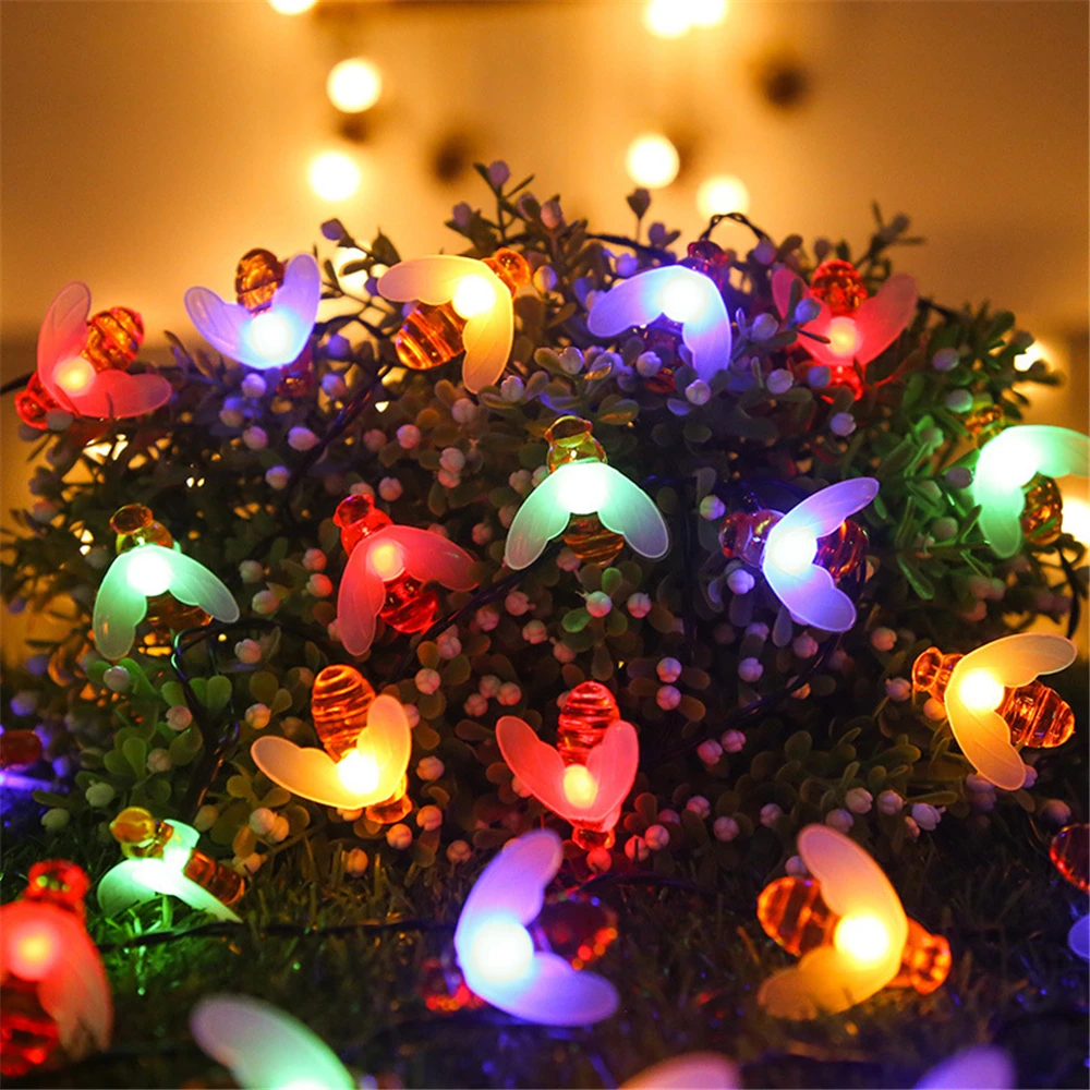 Bee LED Lamp Cute Honey Holiday String Lights Battery/Solar Powered for Christmas Wedding Party Garlands Patio Fairy Decoration
Bee LED Lamp Cute Honey Holiday String Lights Battery/Solar Powered for Christmas Wedding Party Garlands Patio Fairy Decoration