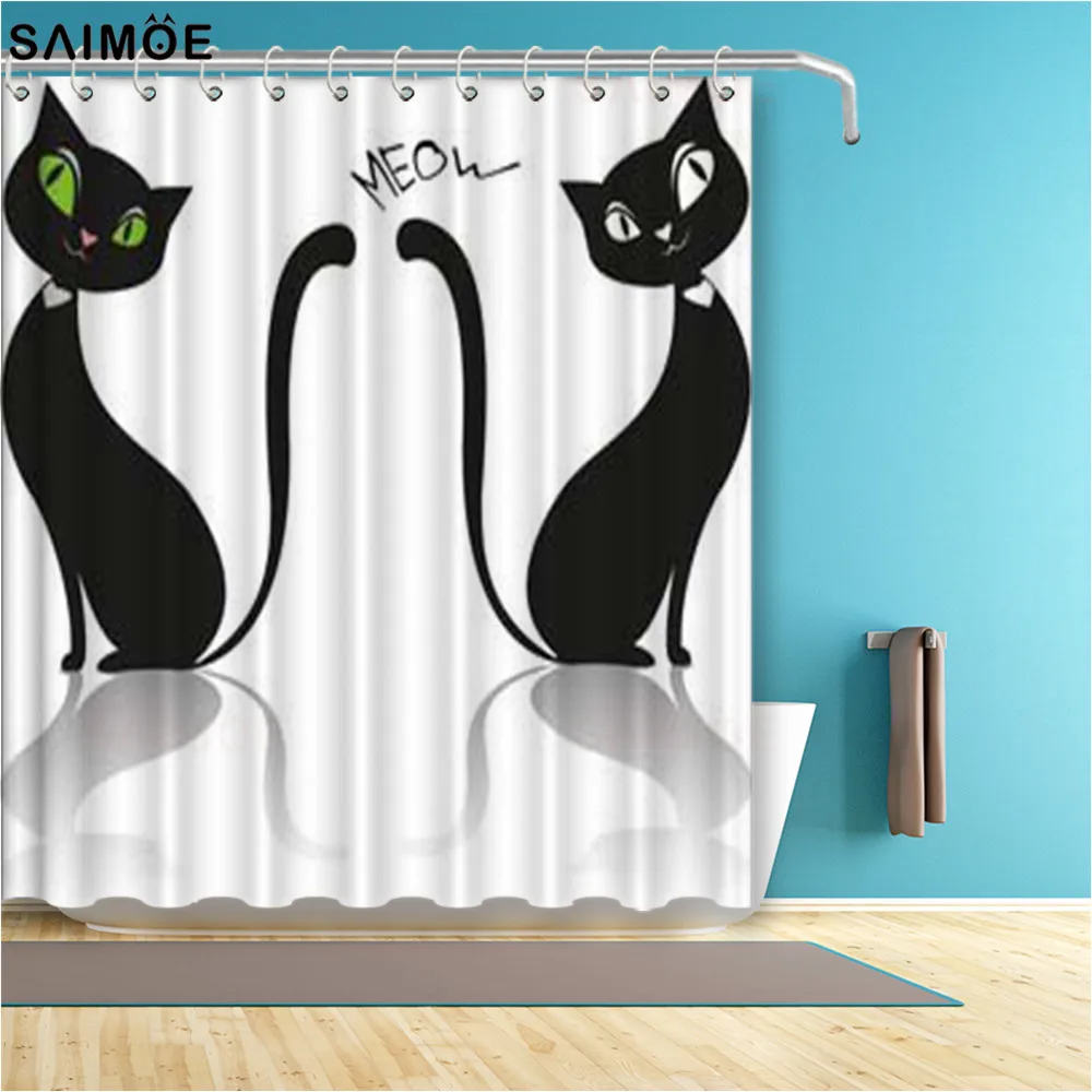 Loving Couple Cat Bathroom Curtain Cartoon Animal Waterproof Shower Curtain Polyester Fabric For Kids Decor Curtain Shower Sets
Loving Couple Cat Bathroom Curtain Cartoon Animal Waterproof Shower Curtain Polyester Fabric For Kids Decor Curtain Shower Sets