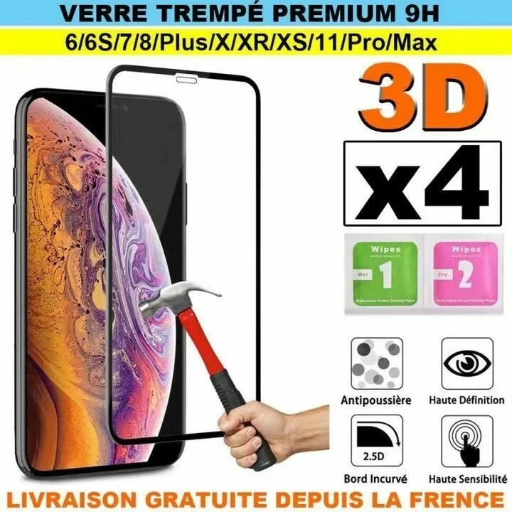 verre trempe For iphone 8/7/6/x/xs/xr/11/12/pro ecran film vitre protection total
verre trempe For iphone 8/7/6/x/xs/xr/11/12/pro ecran film vitre protection total