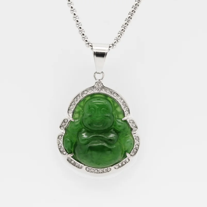 Classic Lovely Green Stone Maitreya Buddha Pendant Necklace for Men Women Chinese Ethnic Wind Amulet Jewelry Gift
Classic Lovely Green Stone Maitreya Buddha Pendant Necklace for Men Women Chinese Ethnic Wind Amulet Jewelry Gift