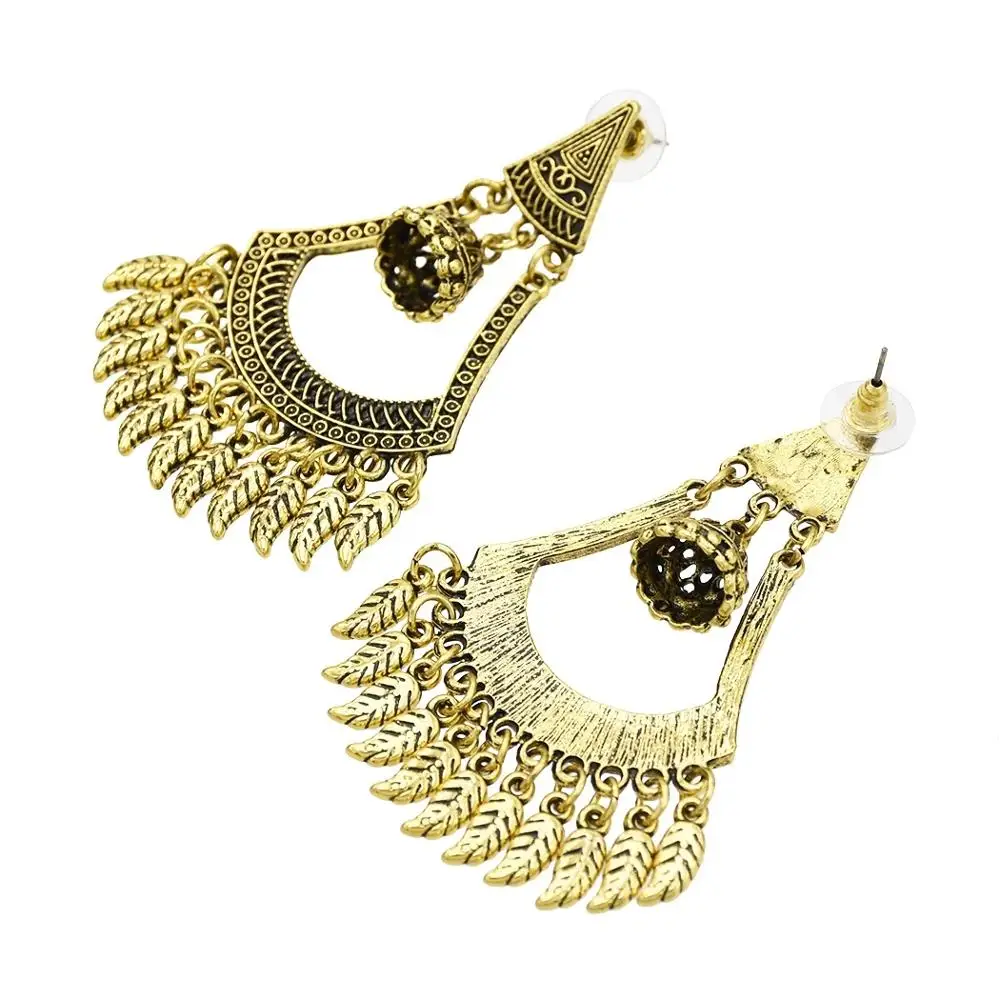 Этнические золотые серьги Jhumka Jhumki большие мексиканские цыганские Висячие для