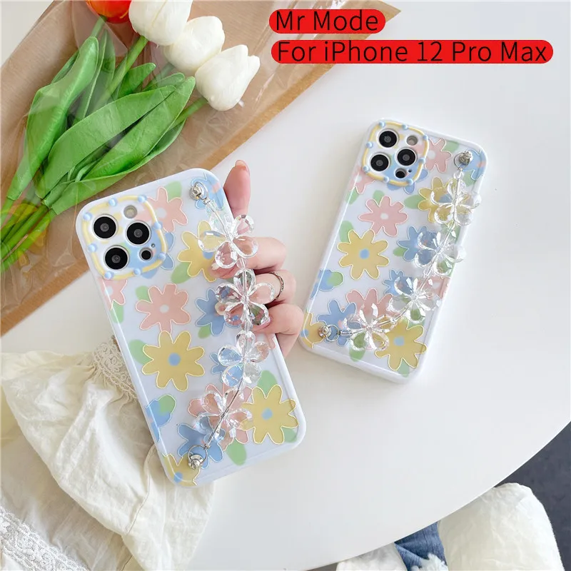 Cute Flowers Wristband Chain Soft Shell Anti-fall Protective Cover Phone Case For iPhone 12 Mini 11 ProMax XS XR X SE 2 8 7 Plus
Cute Flowers Wristband Chain Soft Shell Anti-fall Protective Cover Phone Case For iPhone 12 Mini 11 ProMax XS XR X SE 2 8 7 Plus