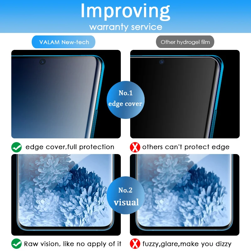 VALAM Nano Protective Glass for Samsung Galaxy S20 Plus S20 Ultra Soft TPU Full Cover 3D Screen Protector on Samsung S20 Ultra
VALAM Nano Protective Glass for Samsung Galaxy S20 Plus S20 Ultra Soft TPU Full Cover 3D Screen Protector on Samsung S20 Ultra