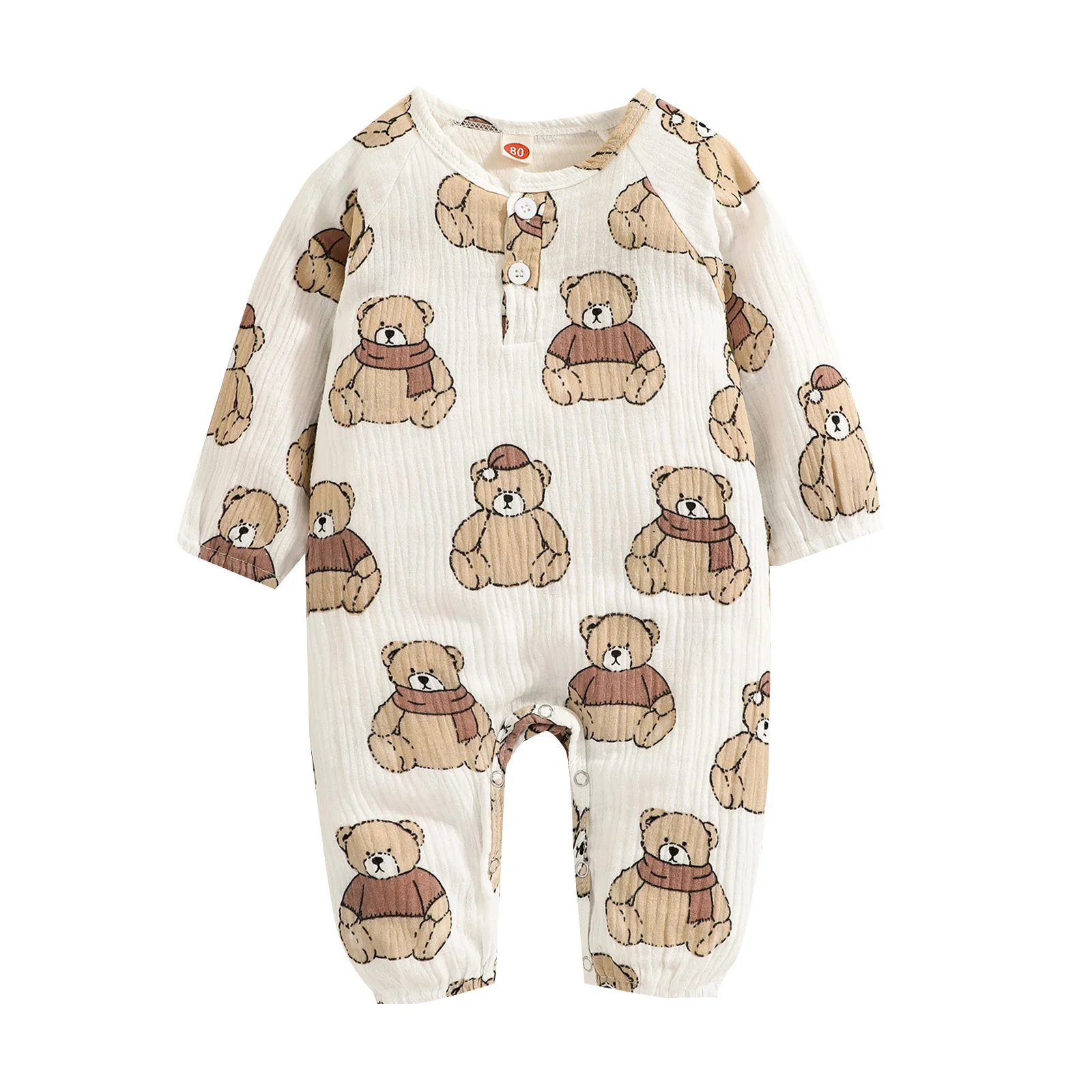 Newborn Bear Print Jumpsuit Toddler Autumn Bodysuits Casual Long Sleeve Cotton and Linen Round Neck Romper
Newborn Bear Print Jumpsuit Toddler Autumn Bodysuits Casual Long Sleeve Cotton and Linen Round Neck Romper