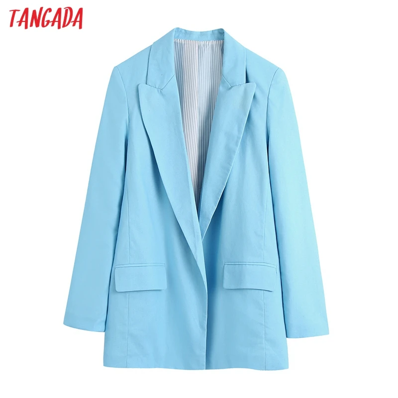 Tangada Women 2021 Fashion Solid Blue Blazer Coat Vintage Long Sleeve Female Outerwear Chic Tops BE134
Tangada Women 2021 Fashion Solid Blue Blazer Coat Vintage Long Sleeve Female Outerwear Chic Tops BE134