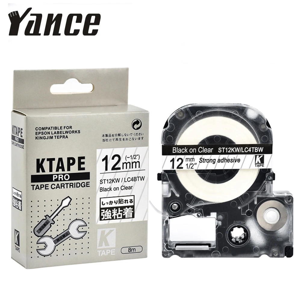 Yance ST12KW/LC4TBW LC-4TBW 12 мм, черный на прозрачной фотоленте, устройство для изготовления этикеток LW300 LW400
Yance ST12KW/LC4TBW LC-4TBW 12 мм, черный на прозрачной фотоленте, устройство для изготовления этикеток LW300 LW400