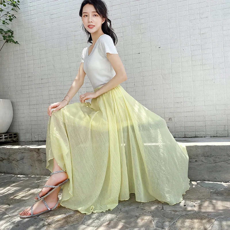 Women Linen Solid Skirt Ladies Sweet Cute Mid-Calf Empire Asymmetrical Casual Skirts Summer Fashion
Women Linen Solid Skirt Ladies Sweet Cute Mid-Calf Empire Asymmetrical Casual Skirts Summer Fashion