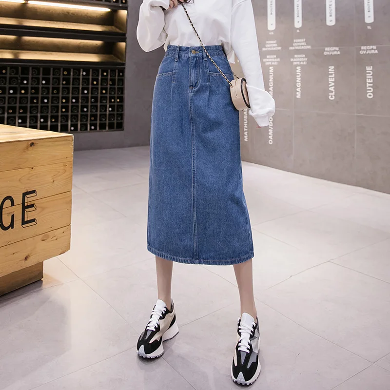 Casual Streetwear Denim Long Skirts For Women Autumn Winter Slim A-line Saia Jeans Feminina High Waist Plus Size Skirt 4XL 5XL 
Casual Streetwear Denim Long Skirts For Women Autumn Winter Slim A-line Saia Jeans Feminina High Waist Plus Size Skirt 4XL 5XL