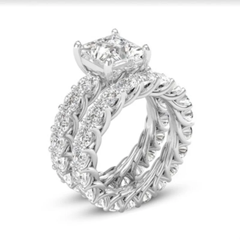 2 PCS/Set Silver Color Geometry Zircon Crystal Ring for Women Engagement Party Wedding Rings Jewelry Hand Accessories
2 PCS/Set Silver Color Geometry Zircon Crystal Ring for Women Engagement Party Wedding Rings Jewelry Hand Accessories