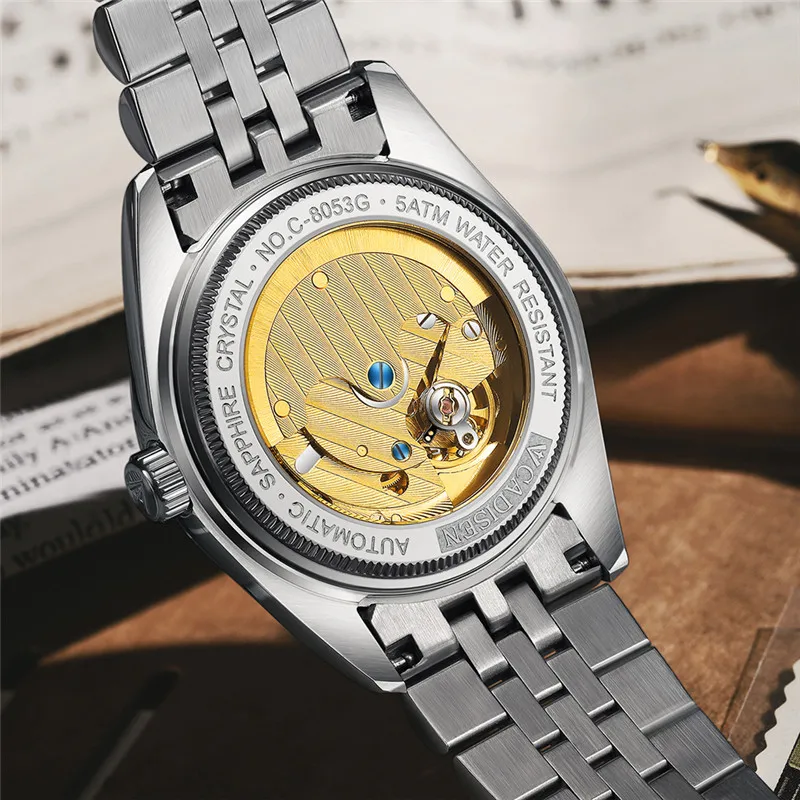 CADISEN New Men Mechanical Watch Top Brand Luxury Automatic Watches Sport Stainless Steel Waterproof Watch Men relogio masculino
CADISEN New Men Mechanical Watch Top Brand Luxury Automatic Watches Sport Stainless Steel Waterproof Watch Men relogio masculino