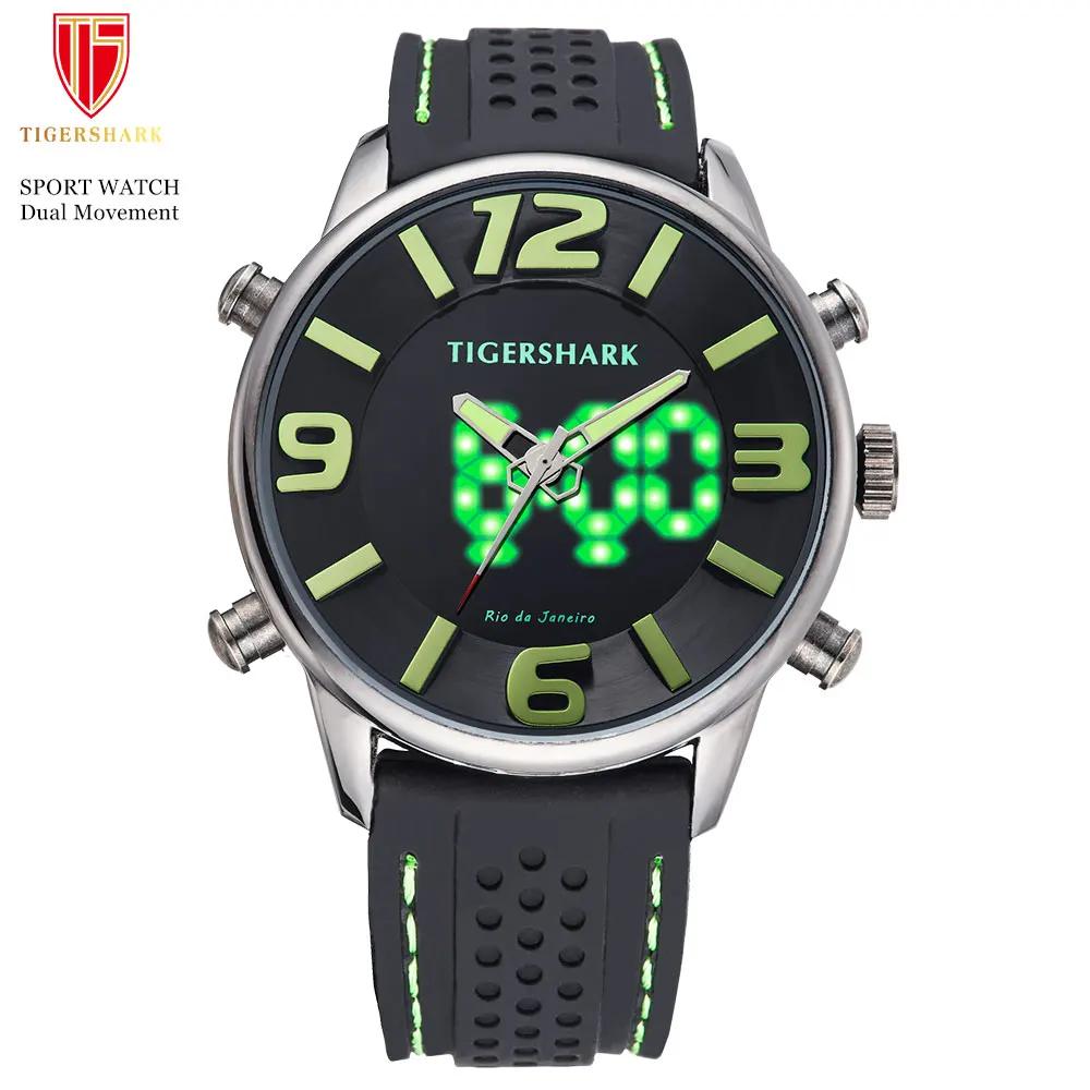 TIGERSHARK Men Sports Watch Quartz Watch Chronograph rubber Strap Waterproof Watch Relogio Masculino T2016
TIGERSHARK Men Sports Watch Quartz Watch Chronograph rubber Strap Waterproof Watch Relogio Masculino T2016