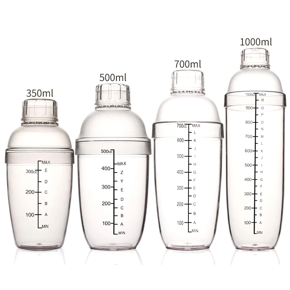 New 350/500/700/1000 CC Plastic Cocktail Shaker Clear Bar Shaker Milk Tea Cup Bartender Bar Tools with Measurements
New 350/500/700/1000 CC Plastic Cocktail Shaker Clear Bar Shaker Milk Tea Cup Bartender Bar Tools with Measurements