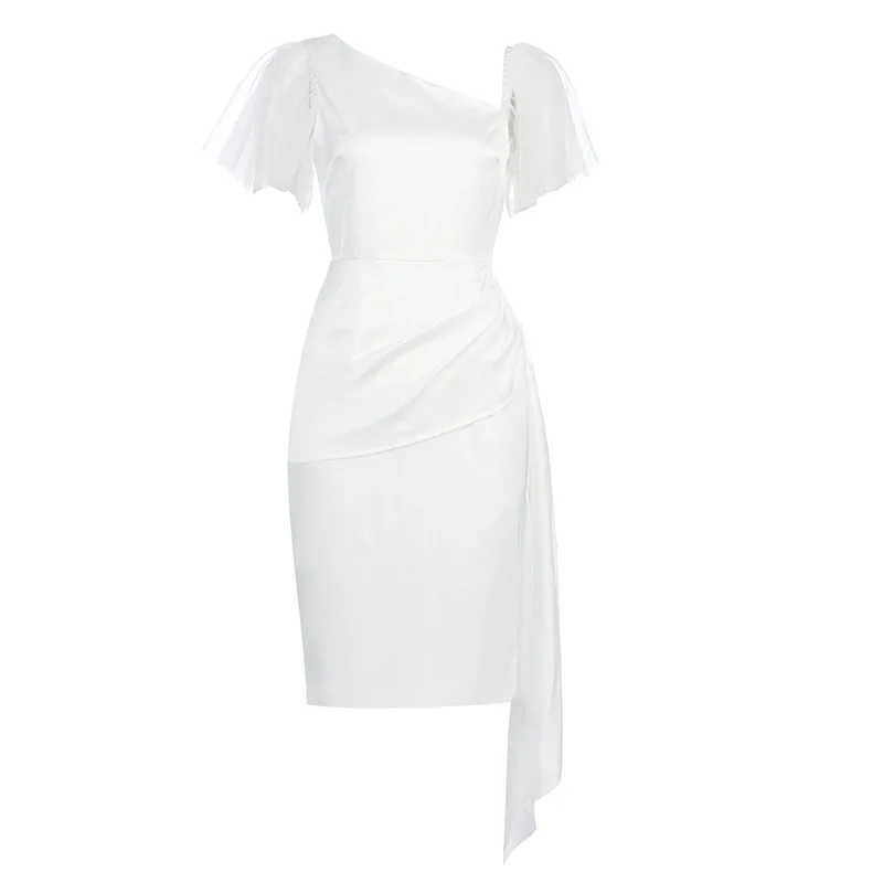DEAT Women White Patchwork Gauze Backless Dress New Asymmetrical Neck Short Butterfly Sleeve Slim Fit Fashion Summer 2021 7E0386
DEAT Women White Patchwork Gauze Backless Dress New Asymmetrical Neck Short Butterfly Sleeve Slim Fit Fashion Summer 2021 7E0386