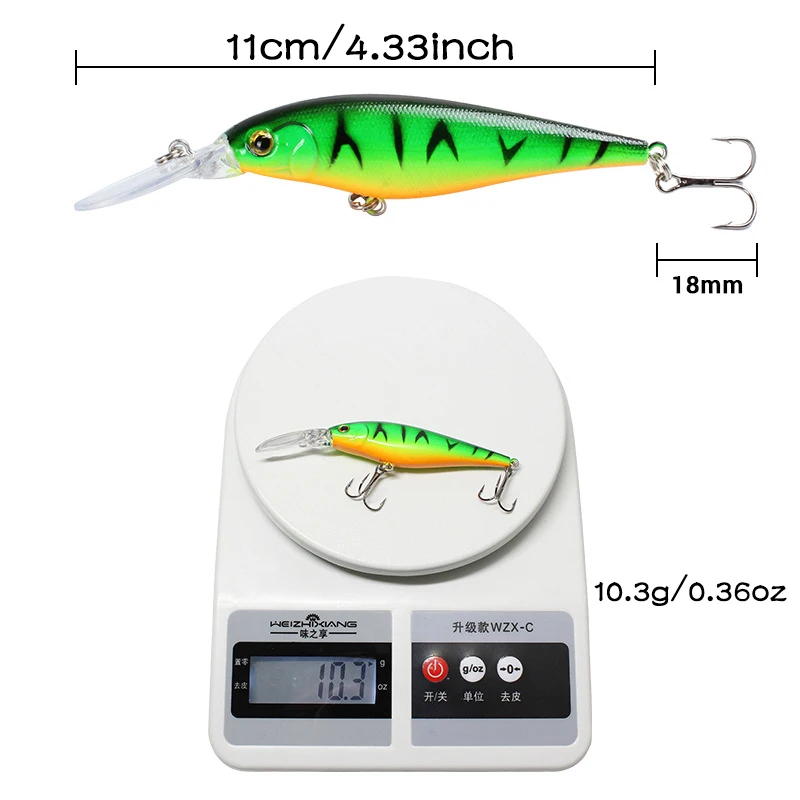 10PCS Minnow Fishing Lure 11cm 10.5g Aritificial Wobblers Hard Plastic Baits Diving 2.5-4m Pesca Fish Wobbler Tackle 
10PCS Minnow Fishing Lure 11cm 10.5g Aritificial Wobblers Hard Plastic Baits Diving 2.5-4m Pesca Fish Wobbler Tackle