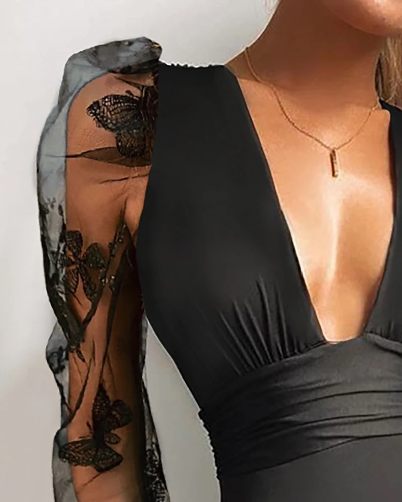 Spring Winter Women Lace Puff Sleeve Sheer Mesh Bodysuit Solid V-Neck Black Casual Body Top Patchwork Jumpsuit Femme 2021 New
Spring Winter Women Lace Puff Sleeve Sheer Mesh Bodysuit Solid V-Neck Black Casual Body Top Patchwork Jumpsuit Femme 2021 New