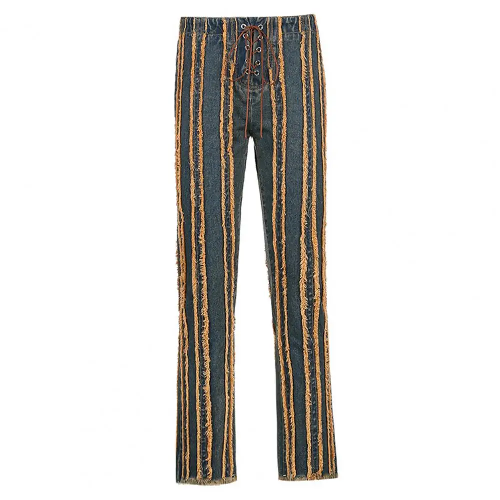 High Waist Jeans For Women Straight Pants Denim Jean Selvedge Stripes patchwork Tassel Bandage Skinny Jeans Woman
High Waist Jeans For Women Straight Pants Denim Jean Selvedge Stripes patchwork Tassel Bandage Skinny Jeans Woman