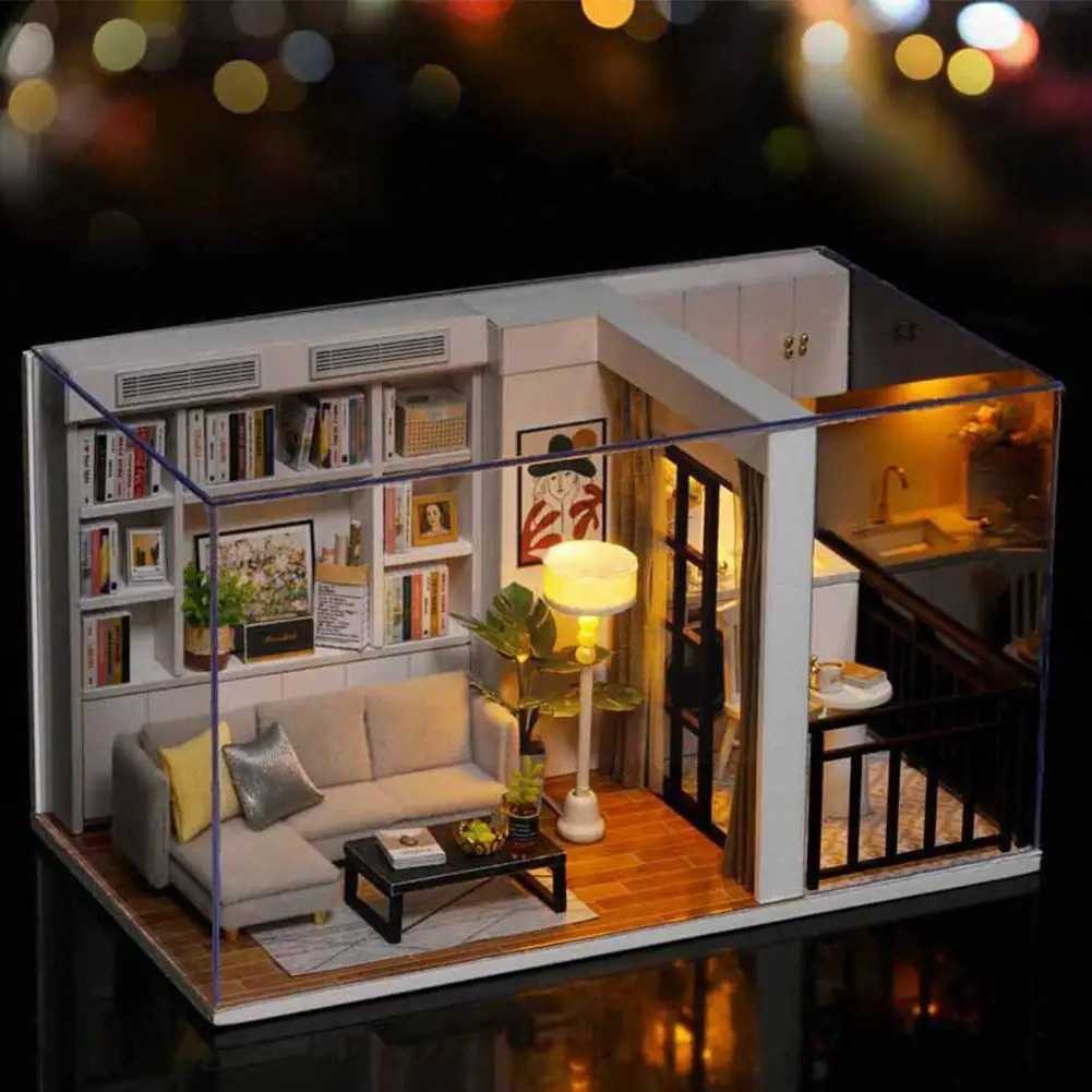 3D Handmade Model Dollhouse Wooden Modern Living Room Miniature DIY Princess Girl House Model Handmade Toys Dollhouse G4F2
3D Handmade Model Dollhouse Wooden Modern Living Room Miniature DIY Princess Girl House Model Handmade Toys Dollhouse G4F2