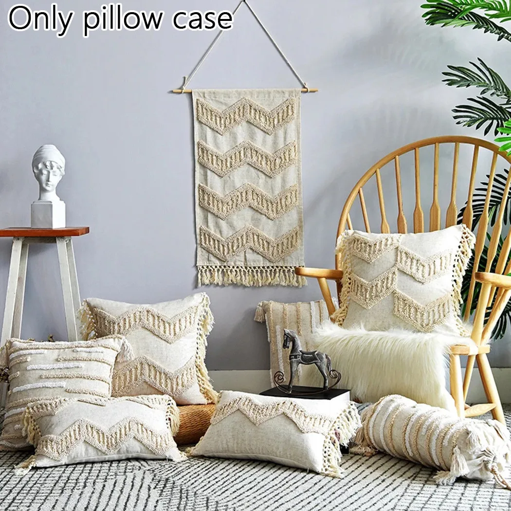 1PC Nordic Style Boho Throw Pillow Case Woven Tufted Geometric Striped Cotton Cushion Cover Shell with Tassel for Couch
1PC Nordic Style Boho Throw Pillow Case Woven Tufted Geometric Striped Cotton Cushion Cover Shell with Tassel for Couch