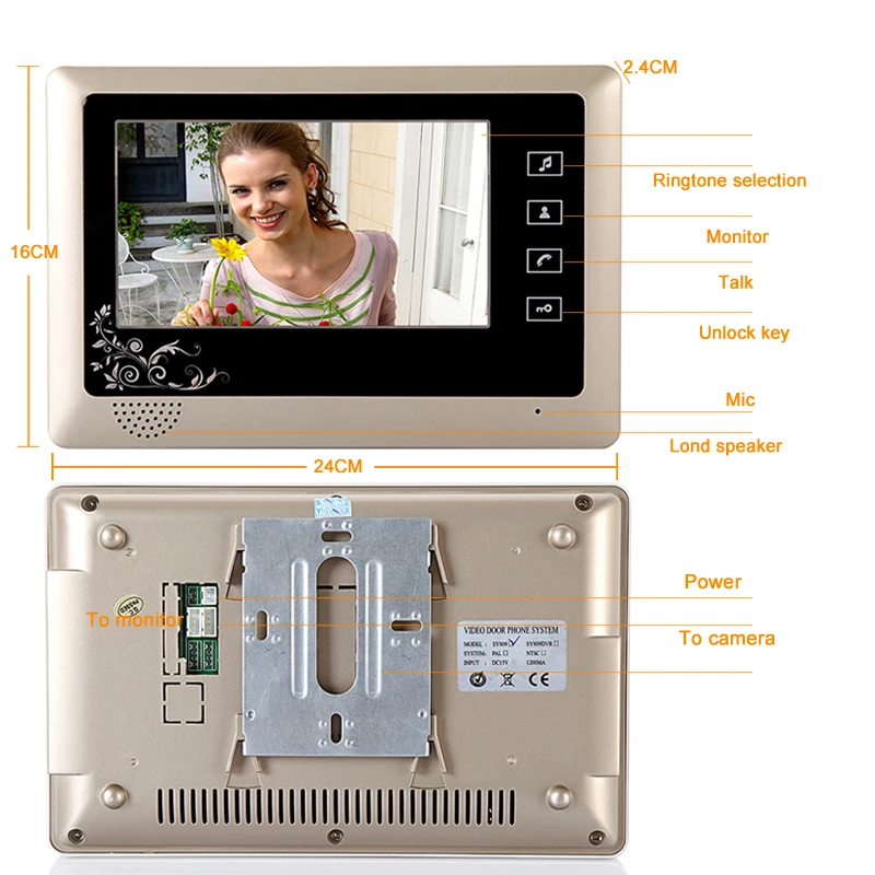 

MAOTEWANG 7inch 2 Monitors Wired / Wireless Wifi RFID Password Video Door Phone Doorbell Intercom Entry System