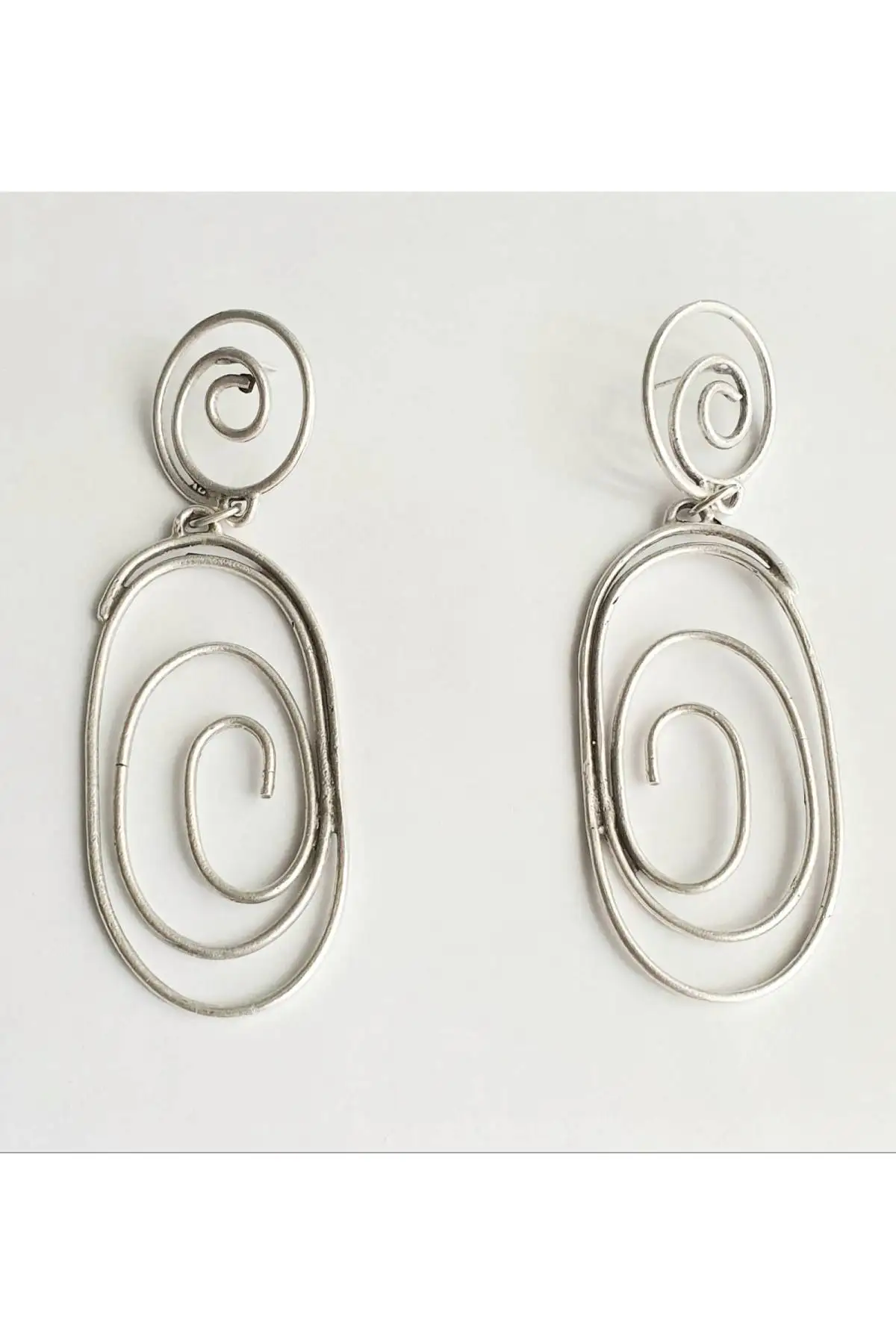 Steel Loop Cylinder Earrings