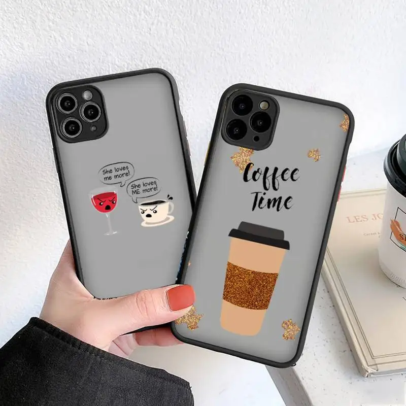 Coffee Wine Cup Phone Case For iPhone 12 11 Mini Pro XR XS Max 7 8 Plus X Matte transparent cover Soft TPU Silicone Back Cover
Coffee Wine Cup Phone Case For iPhone 12 11 Mini Pro XR XS Max 7 8 Plus X Matte transparent cover Soft TPU Silicone Back Cover