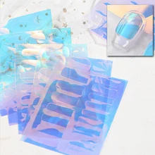 Holographic Aurora Film Nail Glass Foil Stickers Sparkly Ice Cube Broken Paper Summer Cellophane Nails Decoration Wraps