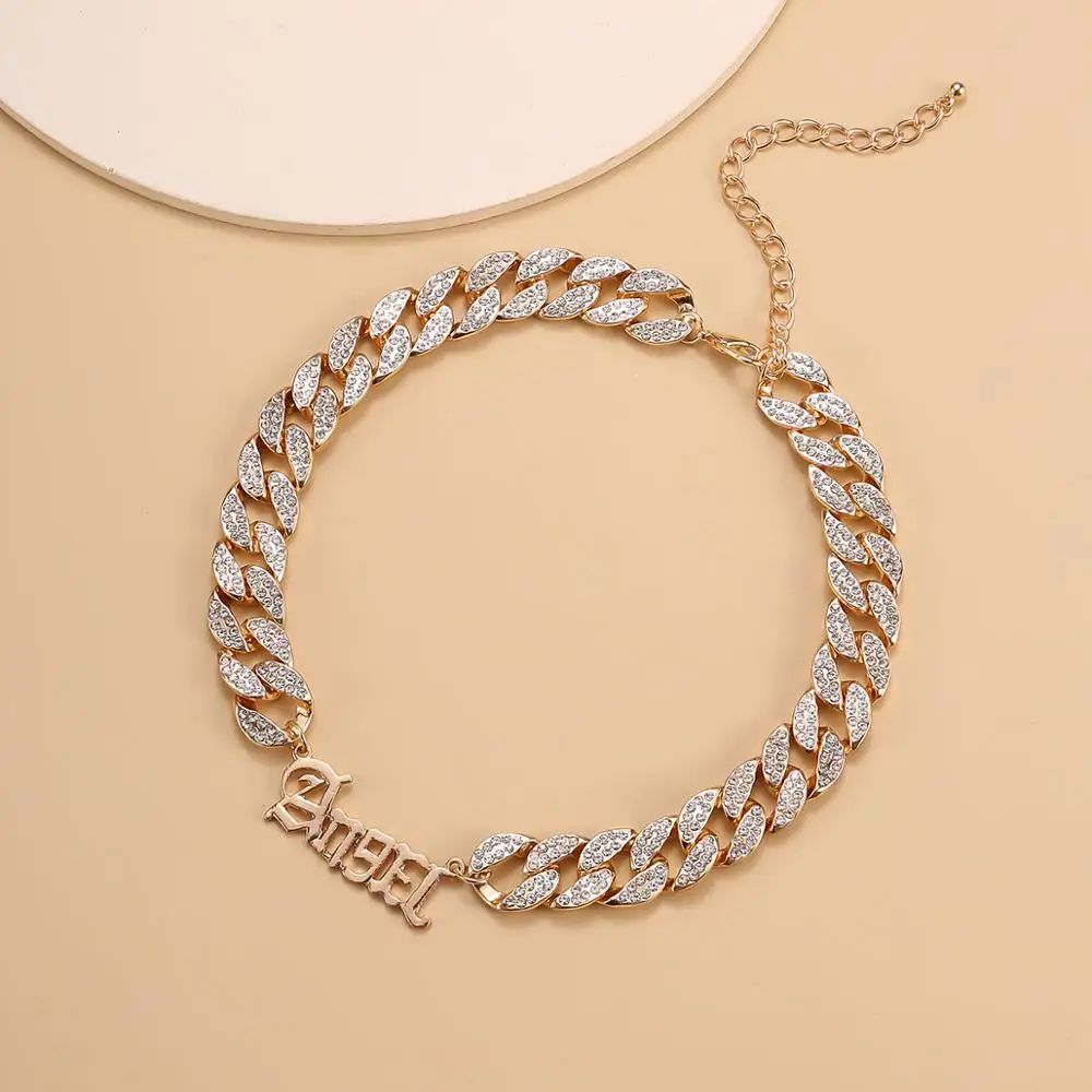 IngeSight.Z Shiny Iced Out Full Rhinestone Crystal Miami Curb Cuban Choker Necklace Punk Letter Angel Pendant Necklaces Jewelry
IngeSight.Z Shiny Iced Out Full Rhinestone Crystal Miami Curb Cuban Choker Necklace Punk Letter Angel Pendant Necklaces Jewelry