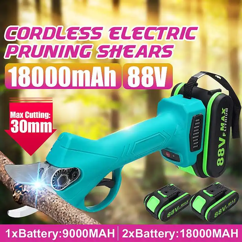 88VF Cordless Pruner Lithium-ion Pruning Shear Efficient Fruit Tree Bonsai Pruning Electric Tree Branches Cutter With 2 Battery
88VF Cordless Pruner Lithium-ion Pruning Shear Efficient Fruit Tree Bonsai Pruning Electric Tree Branches Cutter With 2 Battery